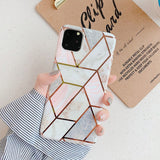 N1986N Plating Marble Case For iPhone 11 Pro Max X XR Xs Max Luxury Phone Case For iPhone 6 6s 7 8 Plus Fashion IMD Full Cover - Amzon World