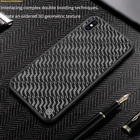 Nillkin Synthetic fiber Carbon PP Plastic Back Cover for iPhone X/Xs / Xs Max /Xr case cover ultra slim for iPhone 5.8''/6.5/6.1 - Amzon World