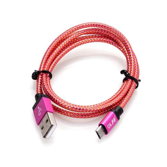 Micro USB Cable 1m 2m 3m Fast Charging Nylon USB Sync Data Mobile Phone Android Adapter Charger Cable for Samsung Cable - Amzon World