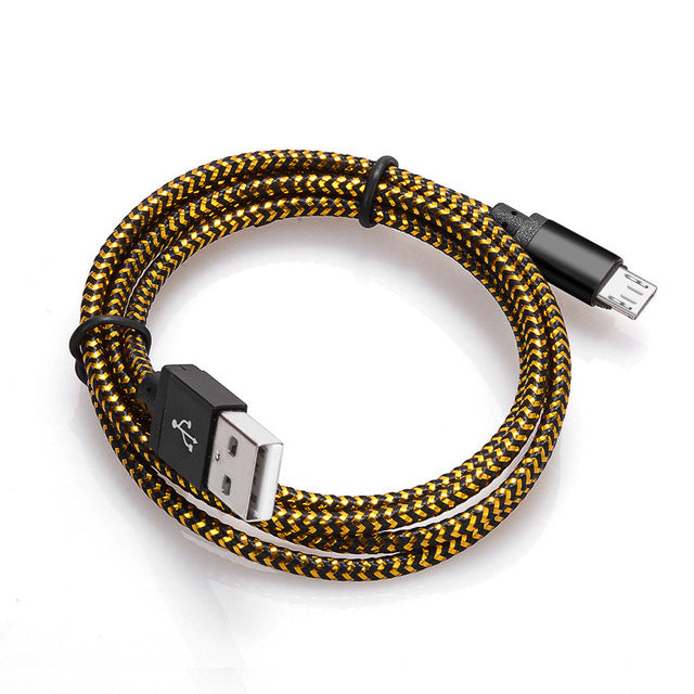 Micro USB Cable 1m 2m 3m Fast Charging Nylon USB Sync Data Mobile Phone Android Adapter Charger Cable for Samsung Cable - Amzon World