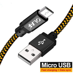 Micro USB Cable 1m 2m 3m Fast Charging Nylon USB Sync Data Mobile Phone Android Adapter Charger Cable for Samsung Cable - Amzon World