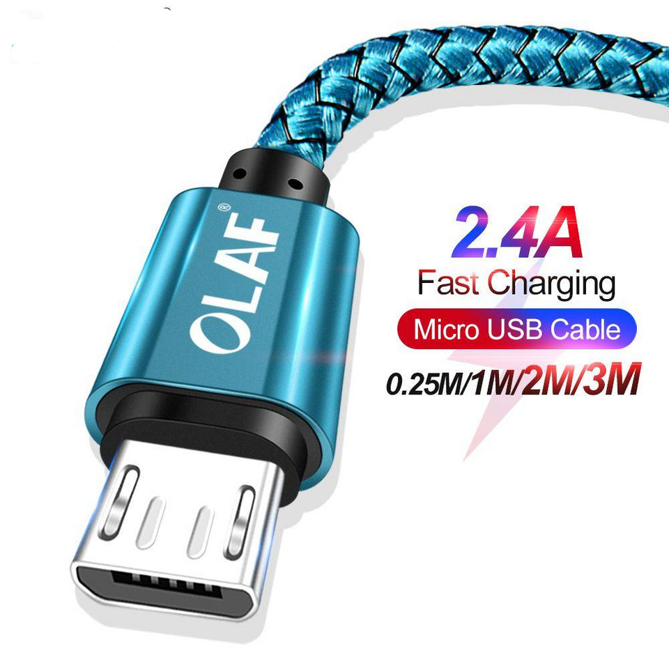 Micro USB Cable 2.4A Fast Charging 1M 2M 3M USB Charger Data Cable For Samsung Xiaomi Microusb Android Mobile Phone Cables - Amzon World