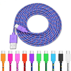 Nylon Braided USB Type C Cable 1M 2M 3M Data Sync Fast Charging USB C Cable For Samsung S9 S10 Xiaomi mi9 mi8 Huawei Type-c - Amzon World