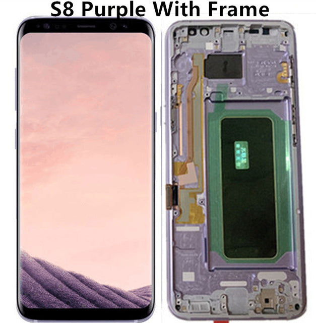 Original Burn-Shadow LCD For Samsung S8 G950 G950U G950F S8 Plus G955 G955F Display Touch Screen Digitizer Assembly With Frame - Amzon World