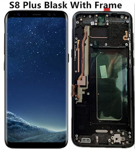 Original Burn-Shadow LCD For Samsung S8 G950 G950U G950F S8 Plus G955 G955F Display Touch Screen Digitizer Assembly With Frame - Amzon World