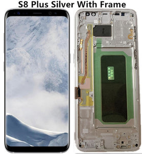 Original Burn-Shadow LCD For Samsung S8 G950 G950U G950F S8 Plus G955 G955F Display Touch Screen Digitizer Assembly With Frame - Amzon World