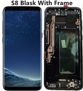 Original Burn-Shadow LCD For Samsung S8 G950 G950U G950F S8 Plus G955 G955F Display Touch Screen Digitizer Assembly With Frame - Amzon World