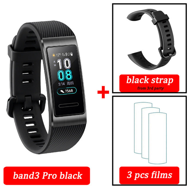 Original Huawei Band 3 pro Smart Bracelet band 3 GPS Waterproof Color touch screen Heart Rate Sleep Snap Smart Wristband - Amzon World