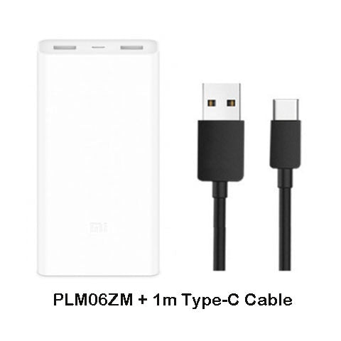 Original Xiaomi Power Bank 20000mAh 2C External Battery portable charging Dual USB QC3.0Mi 20000 mAh Powerbank charger for phone - Amzon World