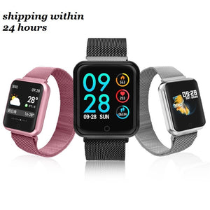 P68 Smart Watch Men Women 2019 Blood Pressure Blood Oxygen Heart Rate Monitor Sports Tracker Smartwatch IP68 Connect IOS Android - Amzon World