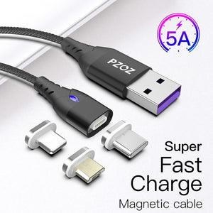 PZOZ 5A Magnetic Cable Micro usb Type C Super Fast Charging Phone Microusb Type-C Magnet Charger usb c For iphone huawei xiaomi - Amzon World