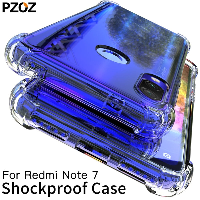 PZOZ For Xiaomi Redmi Note 7 Case Cover Silicone Shockproof Redmi 7 Note 7 Pro Transparent Protective Xiomi mi 9t note7 K20 case - Amzon World