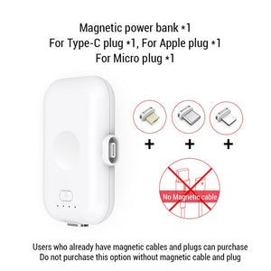 PZOZ Magnetic Power Bank For iPhone Micro USB Type C 1200mAh Mini Magnet Charger Power Bank For iPhone iPad Xiaomi Huawei Phone - Amzon World