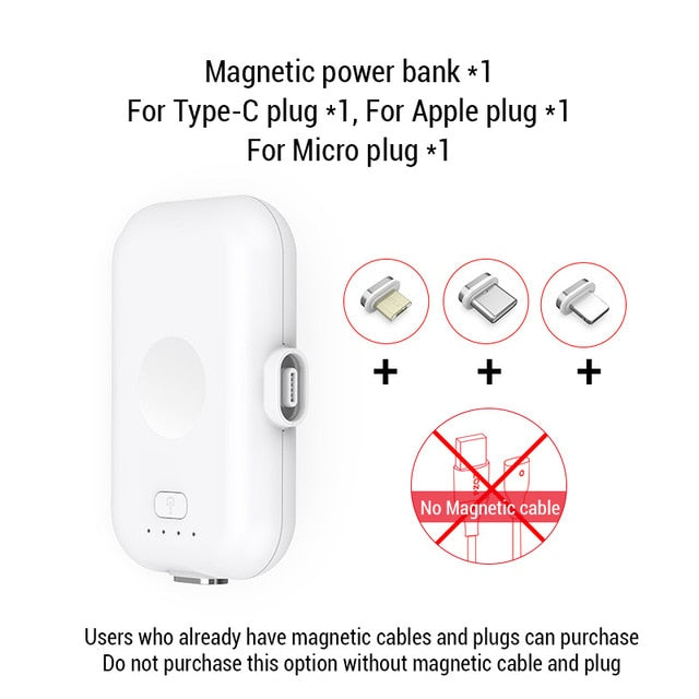 PZOZ Magnetic Power Bank For iPhone Micro USB Type C 1200mAh Mini Magnet Charger Power Bank For iPhone iPad Xiaomi Huawei Phone - Amzon World