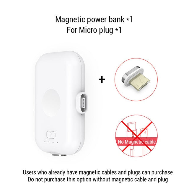 PZOZ Magnetic Power Bank For iPhone Micro USB Type C 1200mAh Mini Magnet Charger Power Bank For iPhone iPad Xiaomi Huawei Phone - Amzon World