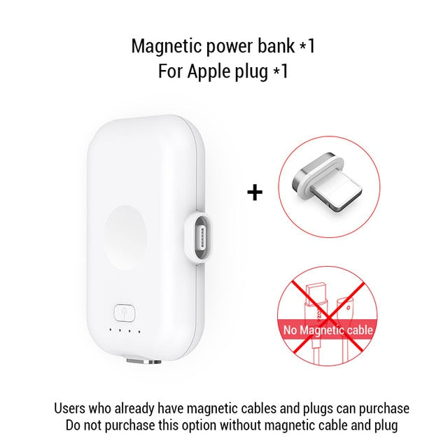PZOZ Magnetic Power Bank For iPhone Micro USB Type C 1200mAh Mini Magnet Charger Power Bank For iPhone iPad Xiaomi Huawei Phone - Amzon World