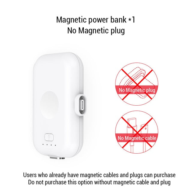 PZOZ Magnetic Power Bank For iPhone Micro USB Type C 1200mAh Mini Magnet Charger Power Bank For iPhone iPad Xiaomi Huawei Phone - Amzon World