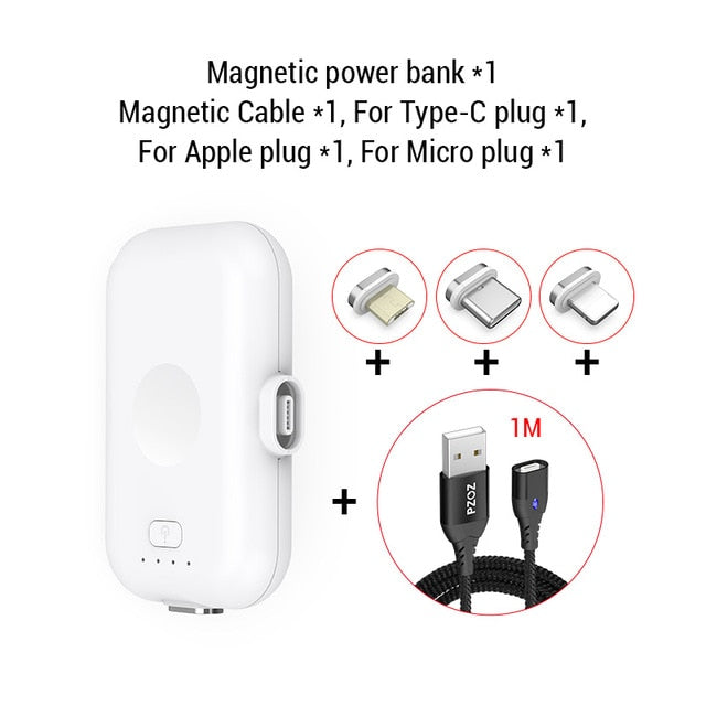PZOZ Magnetic Power Bank For iPhone Micro USB Type C 1200mAh Mini Magnet Charger Power Bank For iPhone iPad Xiaomi Huawei Phone - Amzon World