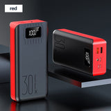Power Bank 30000mAh TypeC Micro USB QC Fast Charging Powerbank LED Display Portable External Battery Charger For phone tablet - Amzon World