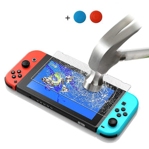 Premium Tempered Glass Screen Protector & thumbsticks For Switch Glass Screen Protector 9H Accessories For Nintend Switch NS NX - Amzon World
