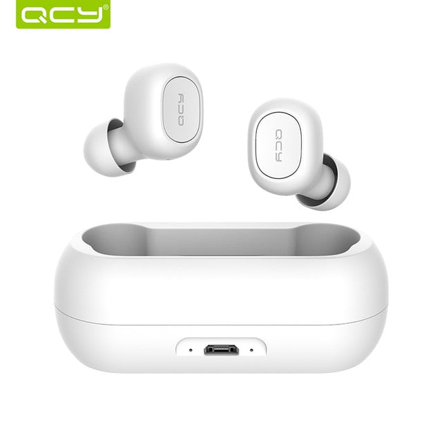 QCY QS1 T1C Mini Dual V5.0 Wireless Earphones Bluetooth Earphones 3D Stereo Sound Earbuds with Dual Microphone and Charging box - Amzon World