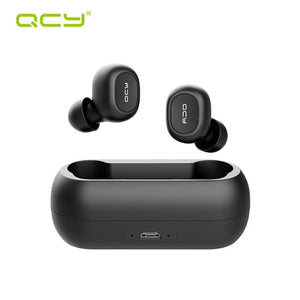 QCY QS1 T1C Mini Dual V5.0 Wireless Earphones Bluetooth Earphones 3D Stereo Sound Earbuds with Dual Microphone and Charging box - Amzon World