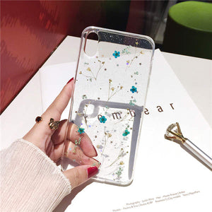Qianliyao Real Dried Flowers Transparent Soft Cover For iPhone X 6 6S 7 8 Plus 11 Pro Max Phone Case For iphone XR XS Max Cover - Amzon World