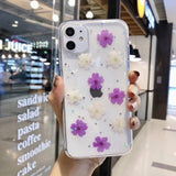 Qianliyao Real Dried Flowers Transparent Soft Cover For iPhone X 6 6S 7 8 Plus 11 Pro Max Phone Case For iphone XR XS Max Cover - Amzon World