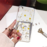 Qianliyao Real Dried Flowers Transparent Soft Cover For iPhone X 6 6S 7 8 Plus 11 Pro Max Phone Case For iphone XR XS Max Cover - Amzon World