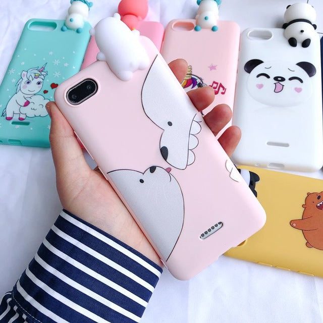 Redmi 6A 3D Case on for etui Xiaomi Redmi 6A Case Kawaii Bear Unicorn Silicone Cover for Xiaomi Redmi 6A Xiomi Phone Case 5.45" - Amzon World