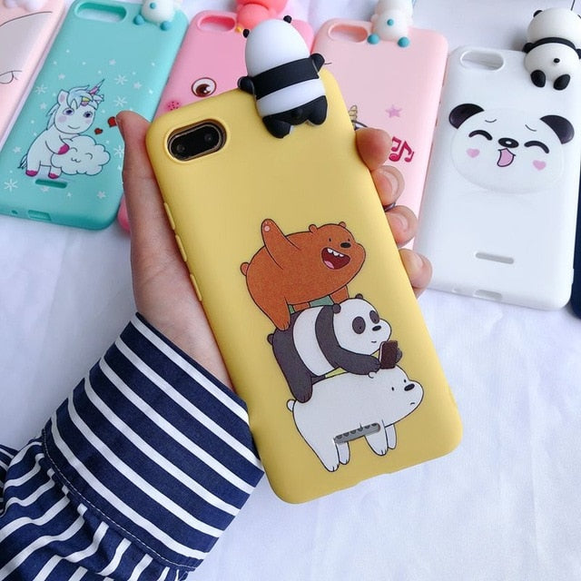 Redmi 6A 3D Case on for etui Xiaomi Redmi 6A Case Kawaii Bear Unicorn Silicone Cover for Xiaomi Redmi 6A Xiomi Phone Case 5.45" - Amzon World