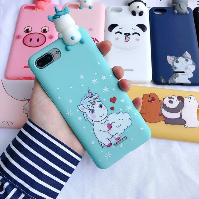 Redmi 6A 3D Case on for etui Xiaomi Redmi 6A Case Kawaii Bear Unicorn Silicone Cover for Xiaomi Redmi 6A Xiomi Phone Case 5.45" - Amzon World