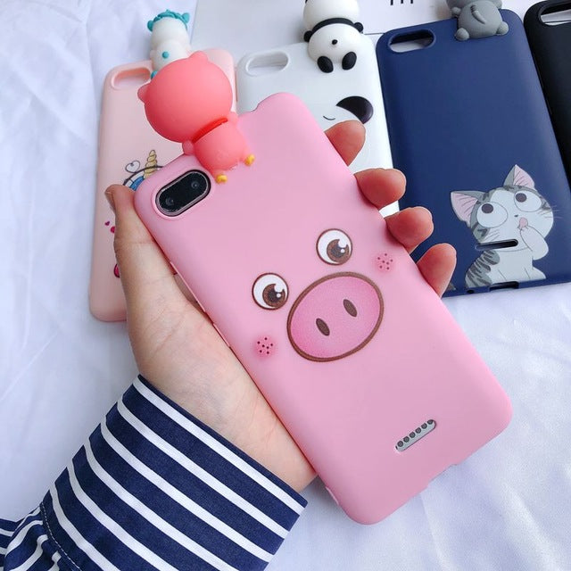 Redmi 6A 3D Case on for etui Xiaomi Redmi 6A Case Kawaii Bear Unicorn Silicone Cover for Xiaomi Redmi 6A Xiomi Phone Case 5.45" - Amzon World