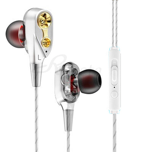 Roreta Dual Drive Stereo Wired earphone In-Ear Sport Headset With Mic mini Earbuds Earphones For iPhone Samsung Huawei Xiaomi - Amzon World