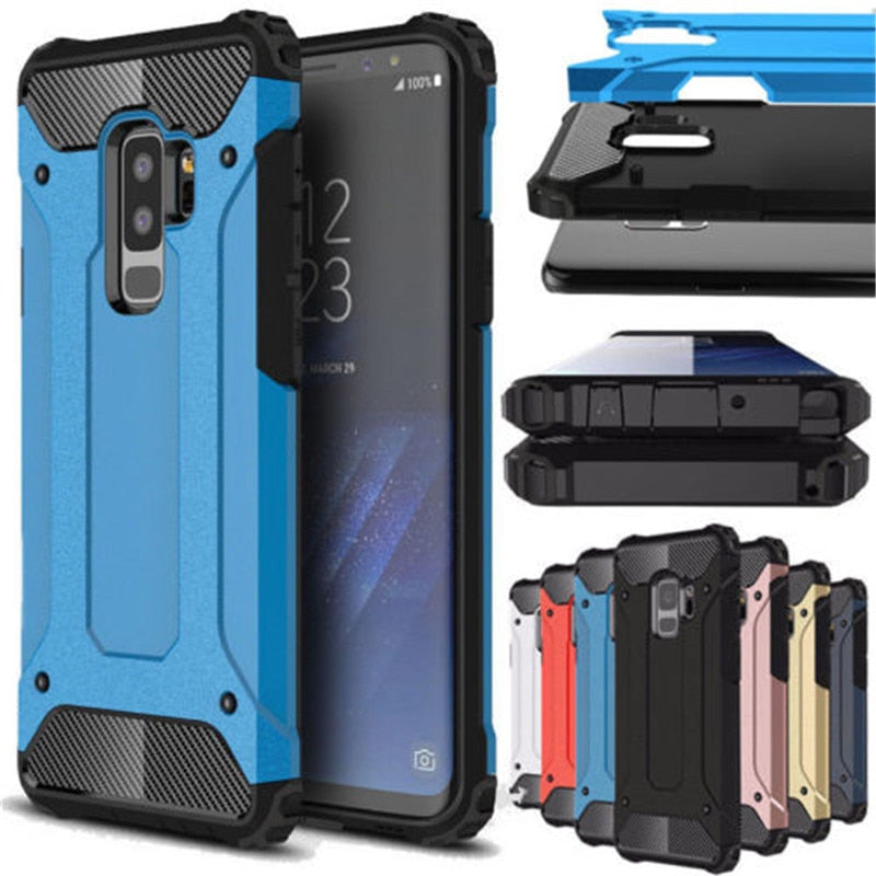 Rugged Armor Case For Samsung Galaxy S9 Plus S5 S6 S7 Edge S8 Note 4 5 8 9 A6 A7 A8 J8 J4 J6 Prime 2018 Hard PC Shockproof Case - Amzon World