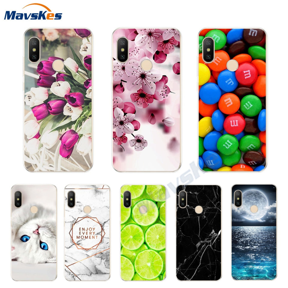 Silicone Case For Xiaomi Mi A2 Case Cover for Xiaomi Mi A2 Lite Case Soft TPU Pattern phone Case on Xiaomi MiA2 lite Redmi 6 Pro - Amzon World