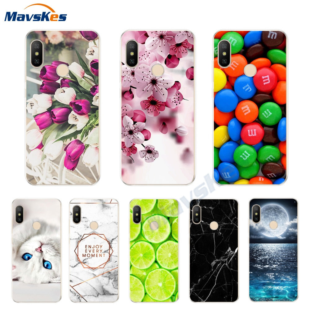 Silicone Case For Xiaomi Mi A2 Case Cover for Xiaomi Mi A2 Lite Case Soft TPU Pattern phone Case on Xiaomi MiA2 lite Redmi 6 Pro - Amzon World