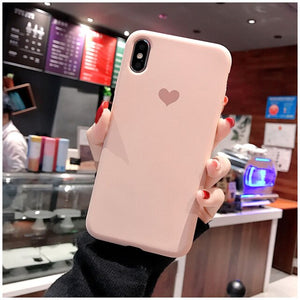 Silicone Phone Case For iPhone X XR XS Max 6 6S 7 8 Plus case cover heart pattern elasticity silicon cases - Amzon World