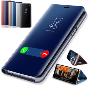 Smart Mirror Flip Case For Samsung Galaxy S10 M30 A10E A20E A70 A40 A50 A30 A20 A10 A60 A80 A90 Case Clear View Flip Phone Cover - Amzon World