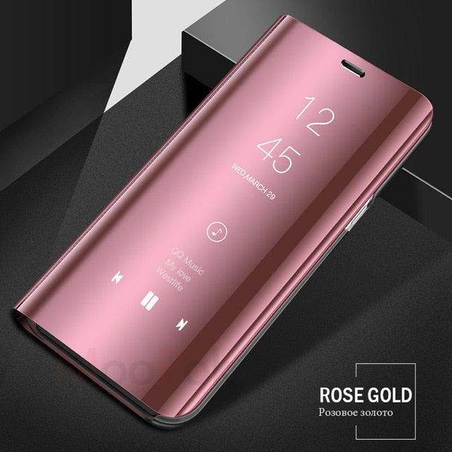 Smart Mirror Flip Phone Case For Samsung Galaxy J4 J6 A6 A8 Plus J8 A7 2018 View Cover For Samsung A5 A7 J3 J5 J7 2017 A8 Case - Amzon World