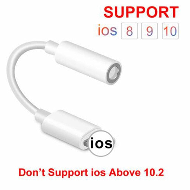 Support all IOS Systems Headphone Adapter For iPhone 7 8 X XR XS Adapter For Lightning Female To 3.5mm Male Jack Cable Converter - Amzon World