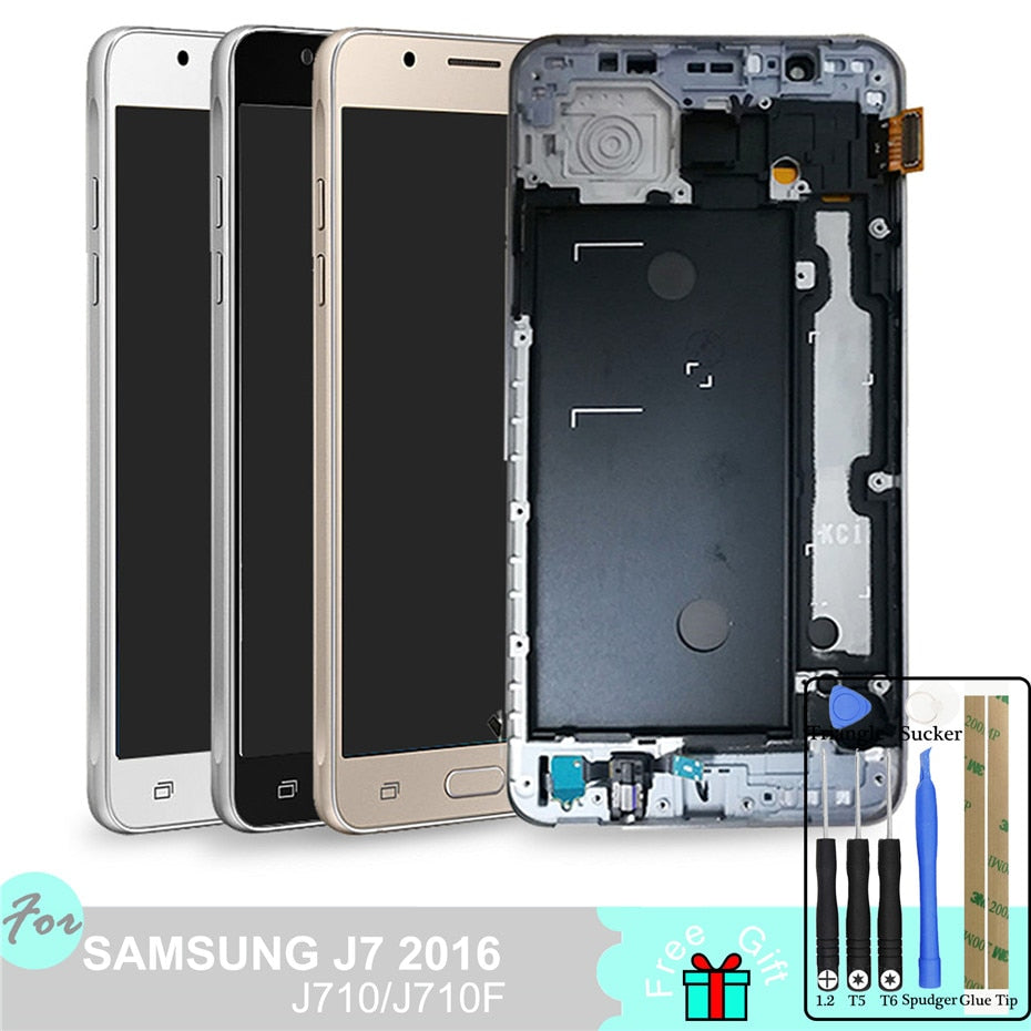 LCD For Samsung Galaxy J7 2016 J710 J710FN J710F J710M J710Y J710G J710H Touch Screen Digitizer Assembly Frame Home Button - Amzon World
