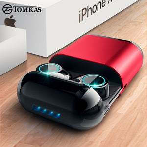 TOMKAS Bluetooth Headphones TWS Earbuds Wireless Bluetooth Earphones Stereo Headset Bluetooth Earphone With Mic and Charging Box - Amzon World