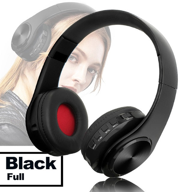 TOMKAS Bluetooth Headphones Wireless Stereo Earphones Foldable Headsets Adjustable Earbuds With Mic/TF Card For With Microphone - Amzon World