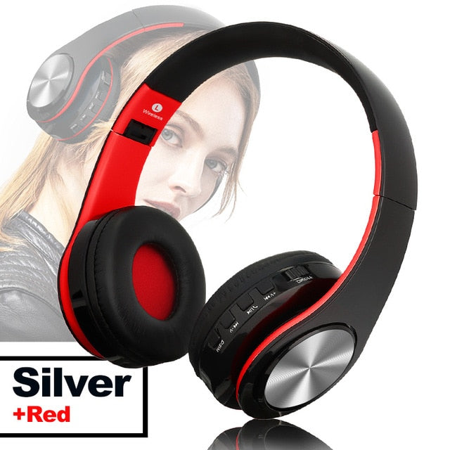 TOMKAS Bluetooth Headphones Wireless Stereo Earphones Foldable Headsets Adjustable Earbuds With Mic/TF Card For With Microphone - Amzon World
