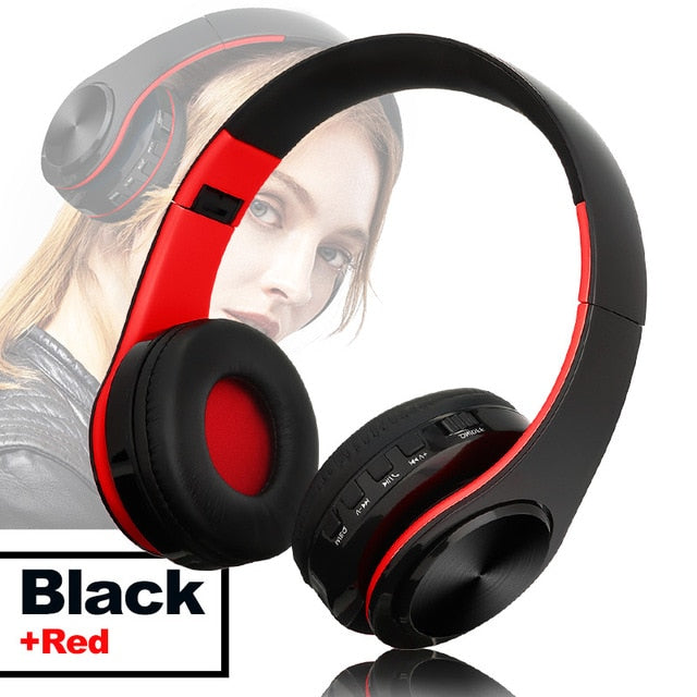 TOMKAS Bluetooth Headphones Wireless Stereo Earphones Foldable Headsets Adjustable Earbuds With Mic/TF Card For With Microphone - Amzon World