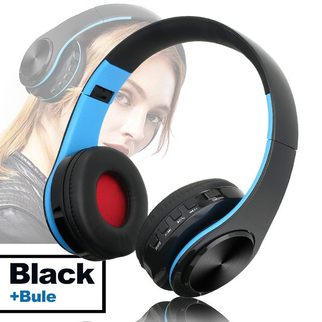 TOMKAS Bluetooth Headphones Wireless Stereo Earphones Foldable Headsets Adjustable Earbuds With Mic/TF Card For With Microphone - Amzon World
