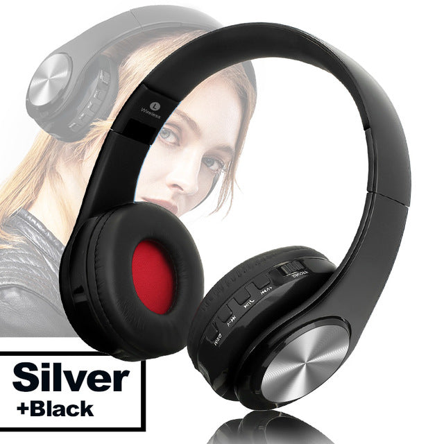 TOMKAS Bluetooth Headphones Wireless Stereo Earphones Foldable Headsets Adjustable Earbuds With Mic/TF Card For With Microphone - Amzon World