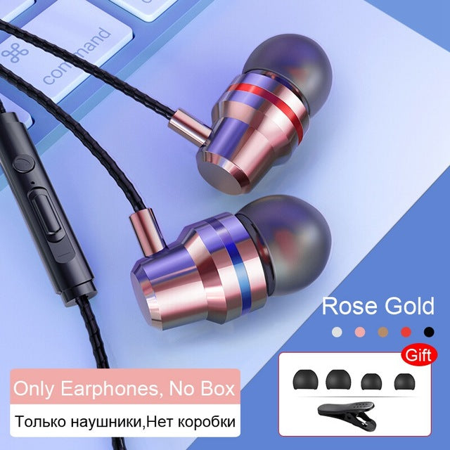 TOMKAS Wired Earbuds Headphones 3.5mm In Ear Earphone Earpiece With Mic Stereo Headset 5 Color For Samsung Xiaomi Phone Computer - Amzon World