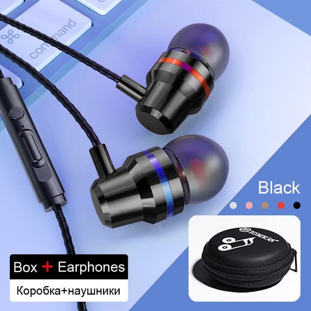 TOMKAS Wired Earbuds Headphones 3.5mm In Ear Earphone Earpiece With Mic Stereo Headset 5 Color For Samsung Xiaomi Phone Computer - Amzon World